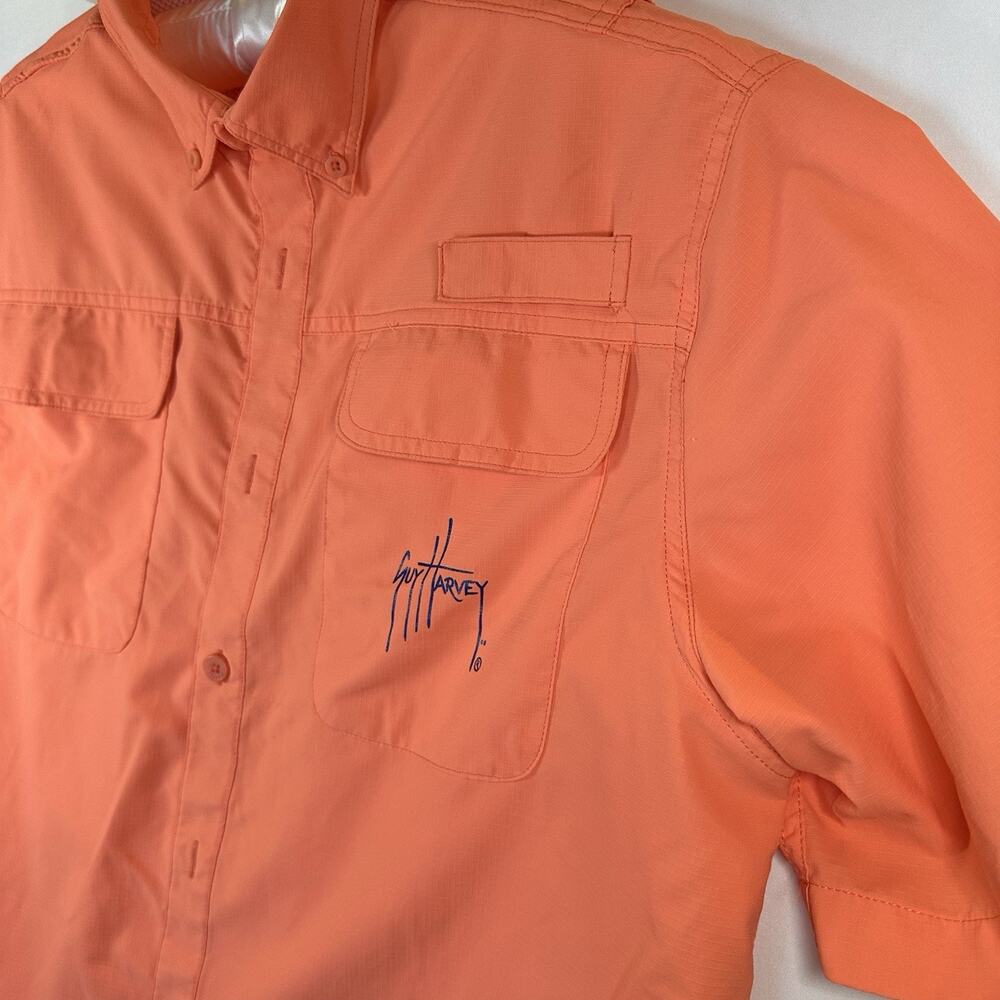 Guy Harvey Orange SS shirt For fishing Hunting Lightweight Button Down #gorpcore